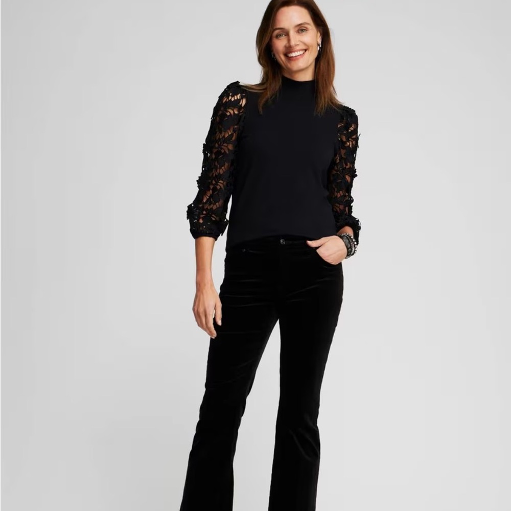 Chico Elegant Black Lace Sleeve Top - Picture 3 of 6